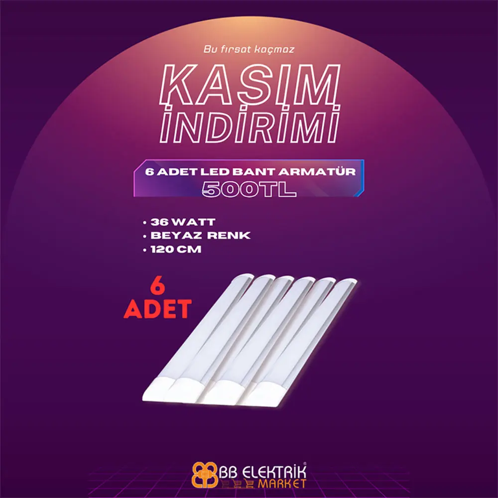 Cata 16 Watt T5 Ledli Bant Armatür Beyaz Işık - CT-2469