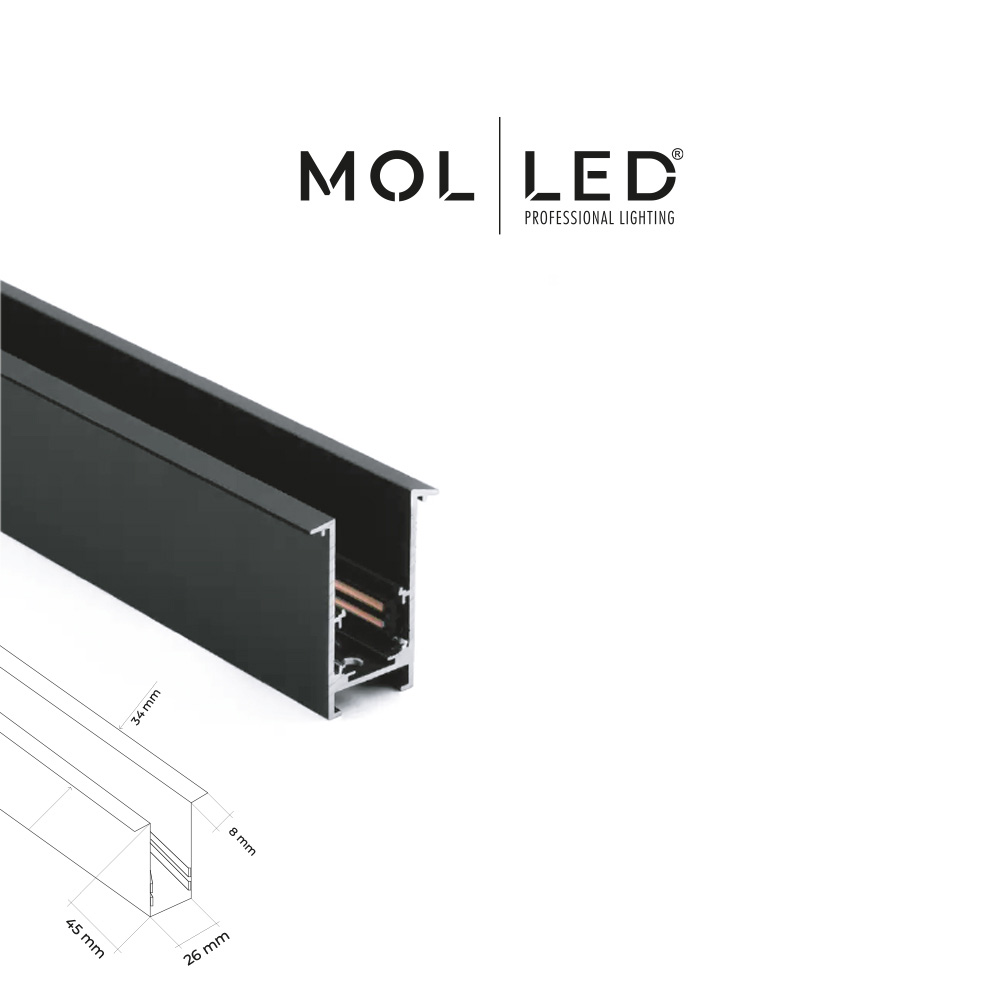 Molled 6014-2 2 Metre Sıva Altı Magnet Ray Siyah Kasa - MOL6014-2