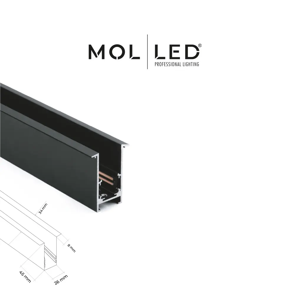 Molled 6014-3 3 Metre Sıva Altı Magnet Ray Siyah Kasa - MOL6014-3