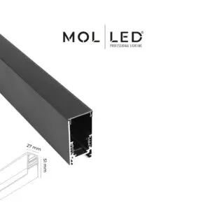 Molled 6015 1 Metre Sıva Üstü Magnet Rayı Siyah Kasa - MOL6015