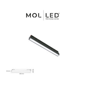 Molled 6025 Magnet Lineer Aydınlatma 10 W 30 Cm Siyah Kasa 4000 K - MOL60254000