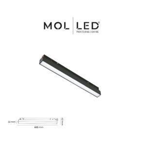 Molled 6026 Magnet Lineer Aydınlatma 20 W 60 Cm Siyah Kasa 4000 K - MOL60264000