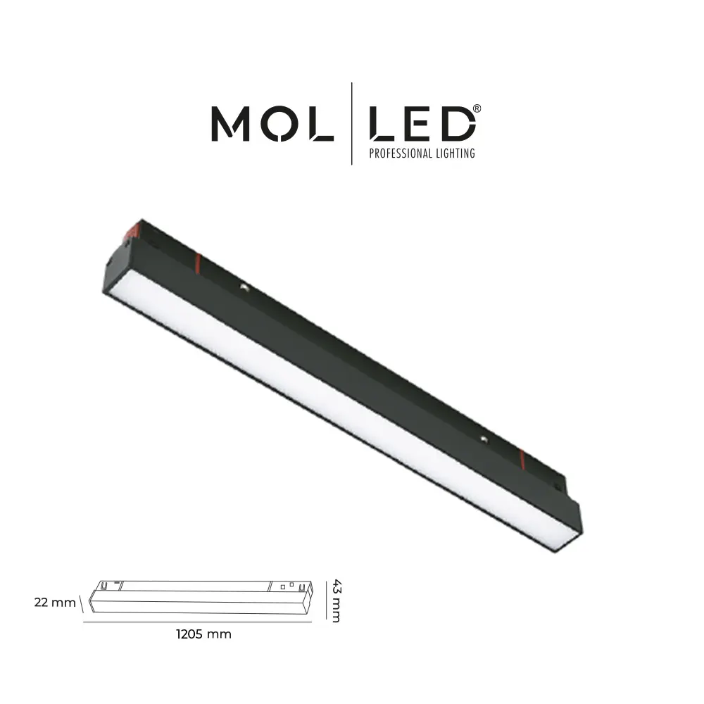 Molled 6035 Magnet Lineer Aydınlatma 40 W 120 Cm Siyah Kasa 3000 K - MOL60353000