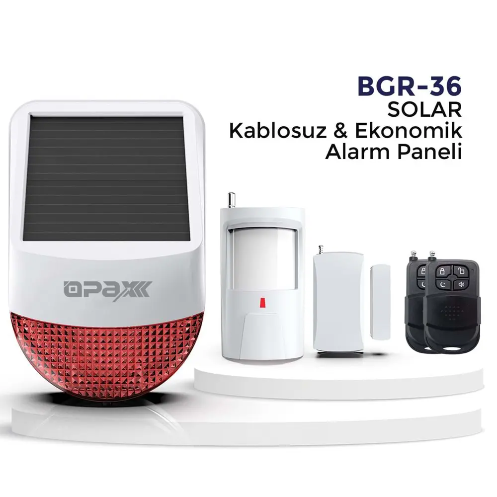 Opax BGR-36 Solar Kablosuz Ekonomik Alarm Sistemi - BGR-36
