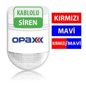 Opax Bgr-10 Kablolu 48 Led Kırmızı / Mavi / Kırmızı+Mavi Işıklı Harici Alarm Sireni V2023 - 2266