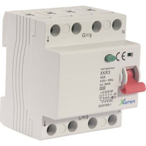 Xkoren 6Ka 4P 80A 300Ma Ac Tipi Kaçak Akım Koruma Şalteri - XKR 06-4AC300-080