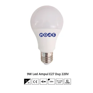 Noas 9 Watt TSE Belgeli E 27 Duylu Led Ampul 900 Lm Beyaz Işık - YL95-6509