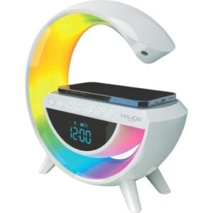 Helios Kablosuz şarjlı Saat Göstergeli Bluetooth Bağlantılı Masa Lambası – HS 5214